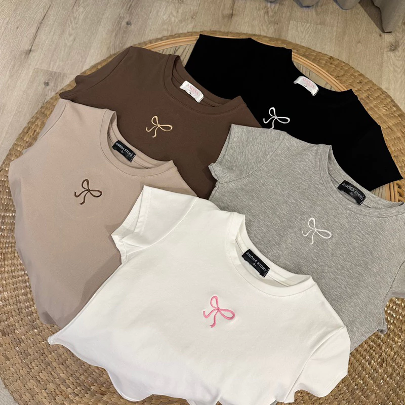 BBOW BS TSHIRT เสื้อยืดผ้ายูนิปักโบว์🔥พร้อมส่ง