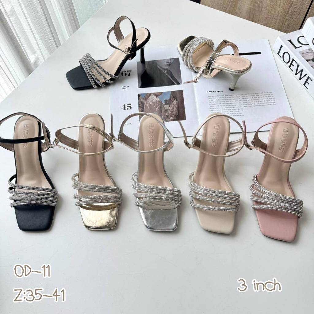 NIWA SHOES รองเท้าส้นสูง งานอะไหล่เพชร ✨มาอีกแย้ววว  รัดข้องานหรูอีกรุ่น รหัสสินค้า OD-11