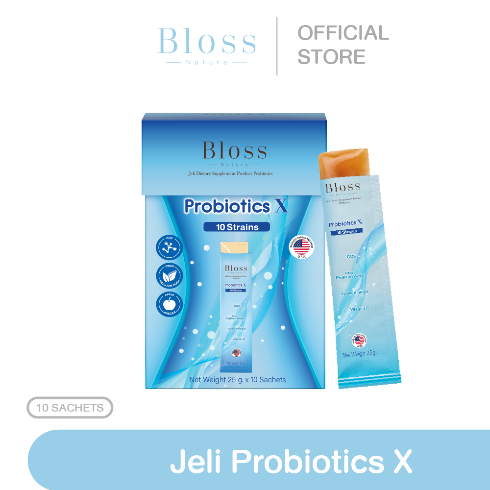 Bloss Jeli Probiotics เจลลี่โพรไบโอติก 1 กล่อง (10 ซอง) แก้ท้องผูก ช่วยปรับสมดุลลำไส้