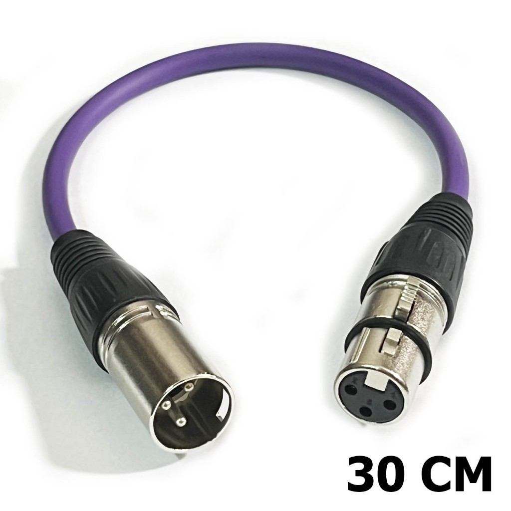 สายสัญญาณ xlr แบบตัวผู้หนึ่งด้านตัวเมียหนึ่งด้าน สายทองแดงแท้นำสัญญาณดี สายยาว 30 cm 1pcs