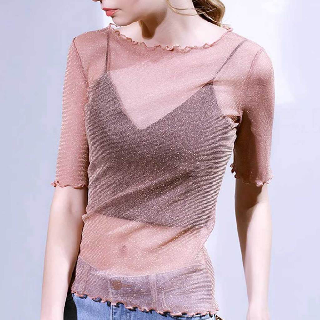 เสื้อยืดซีทรู เซ็กซี่ ผ้ายืด ไม่ร้อน ใส่สบาย สำหรับผู้หญิง