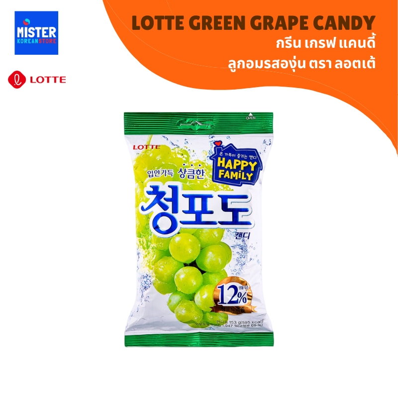 พร้อมส่ง🍇✨ ลูกอมรสองุ่น LOTTE GREEN GRAPE CANDY 롯데 청포도캔디