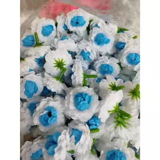 ดอกมะลิ วันแม่ (หัวดอกมะลิสีทูโทน พร้อมส่ง ดอกมะลวันแม่ ดอกแน่นๆๆฟูๆๆ มีรูร้อยได้ เสียบได้ ) อย่างดี ดอกไม้ปลอม