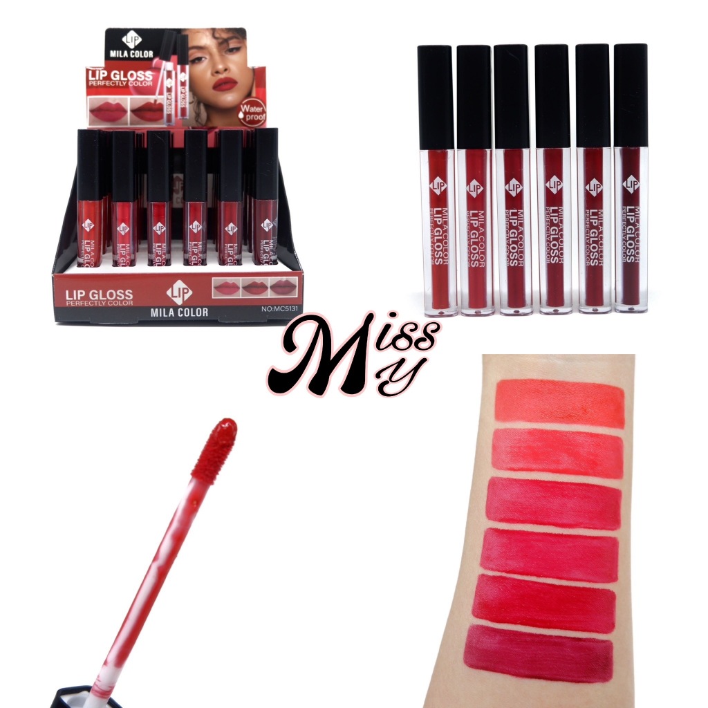 {24แท่ง} Mila Color Waterproof Colors LipGloss ลิควิดลิปแมทต์ สีสันสดใส กันน้ำ ติดทนนาน
