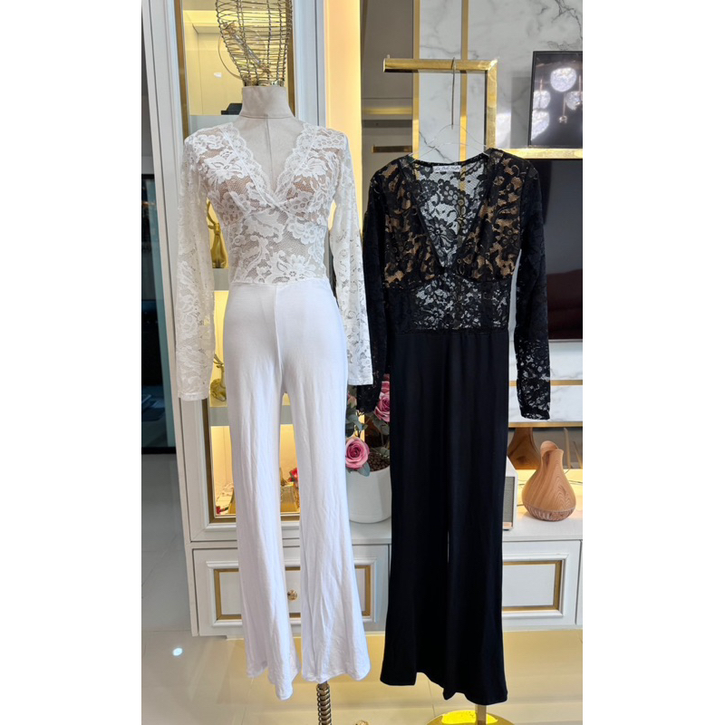 💕ShopBypuy💕จั๊มสูทลูกไม้คอวีขายาวซิปหลัง🔥เซ็กซี่สุดๆ🔥เข้าแล้วจ้า - รูปที่ 6