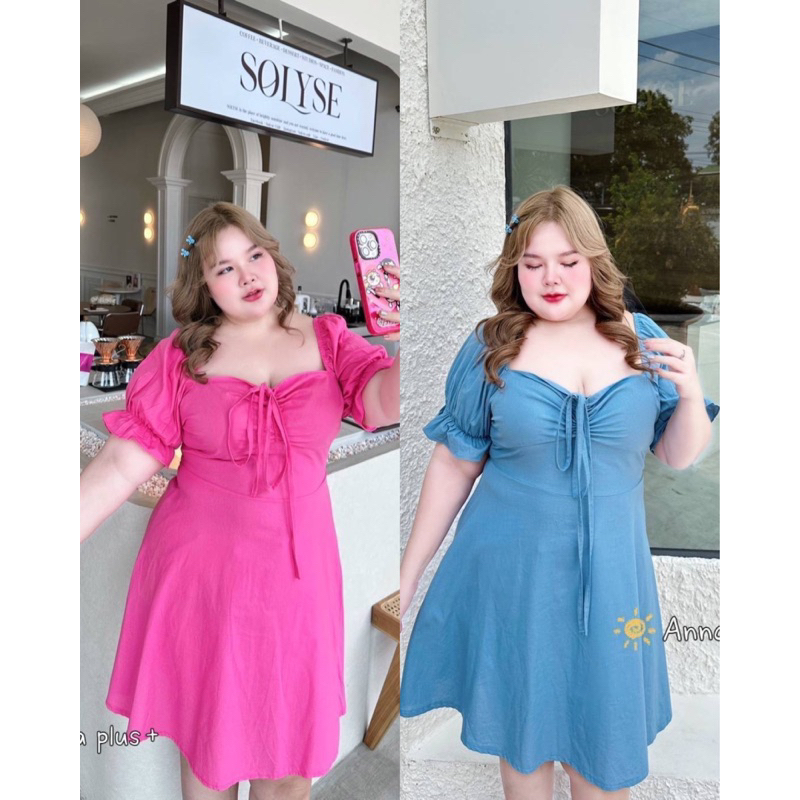 ชุดเดรสอวบอ้วนน่ารัก แนะนำชุดนี้เลยคะ ทรงสวยแน่นอน รอบอก 40-50 นิ้ว
