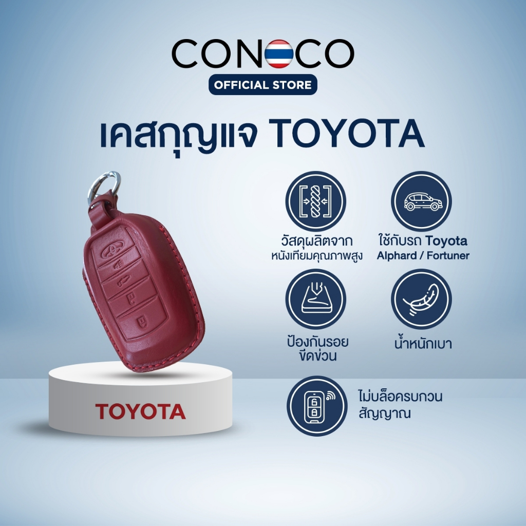 เคสกุญแจหนัง Toyota Alphard Fortuner แบบ 4 ปุ่ม พร้อมห่วง หรือกุญแจที่ทรงเดียวกัน Car Key Case leather