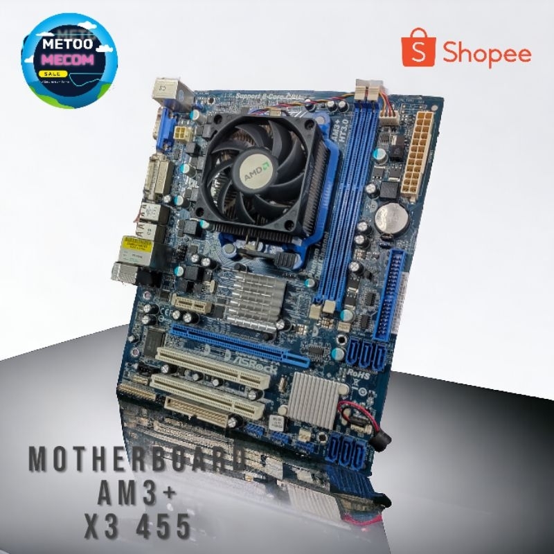 เมนบอร์ด AM3 พร้อม cpu X3-455 มือสองสภาพดี