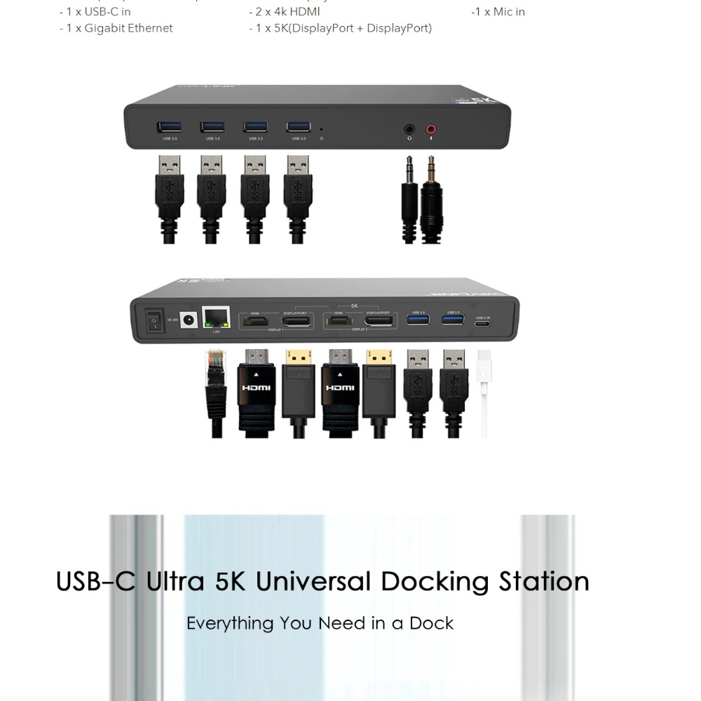 Wavlink WL-UG69DK1 USB-C Dual 4K Docking Station