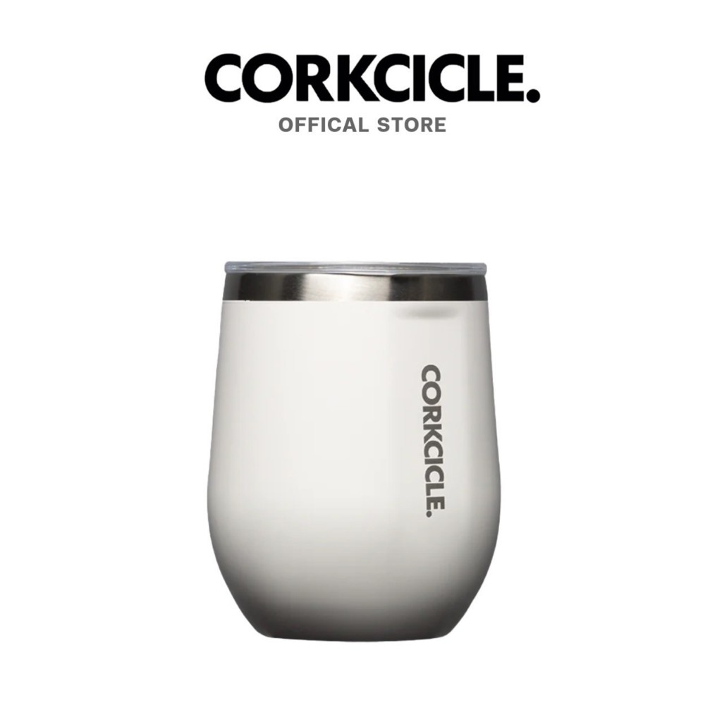 Corkcicle 12 oz (355 ml) Stemless Tumbler | Oat Milk ขาว | Keeps Cold เก็บเย็น 9hrs | กระบอกน้ำ ขวดน้ําพกพา แก้วพกพา