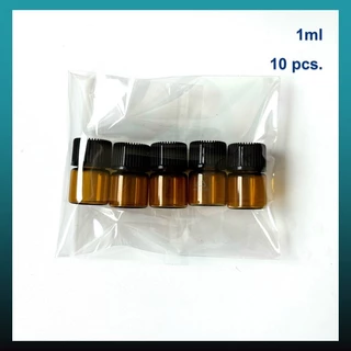 ขวดสีชา ใส่น้ำมันหอมระเหย เซรั่ม น้ำหอม สารเคมีต่างๆ แพ็ค 10 ชิ้น ขนาด 1, 2, 3, 5ml