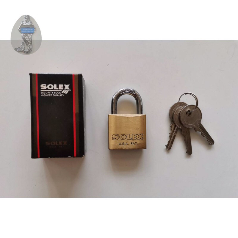 SOLEX กุญแจโซเล็กซ์ กุญแจคล้อง คอสั้น กุญแจ SOLEX รุ่น No.99 Size 30mm. ระบบสปริง ทองเหลืองแท้ (USA.PAT แท้ 100%)