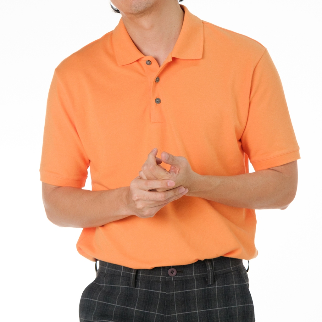 era-won เสื้อโปโล แขนสั้น ทรงสลิม Polo Shirt สี ORANGE (ส้มใหม่)