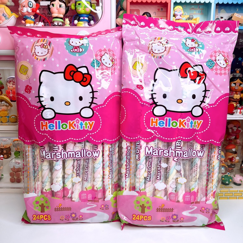 มาชเมลโล่การ์ตูนผลไม้เกลียวยาวจัมโบ้ 40 ซม. 1 เเพค 24 ชิ้น