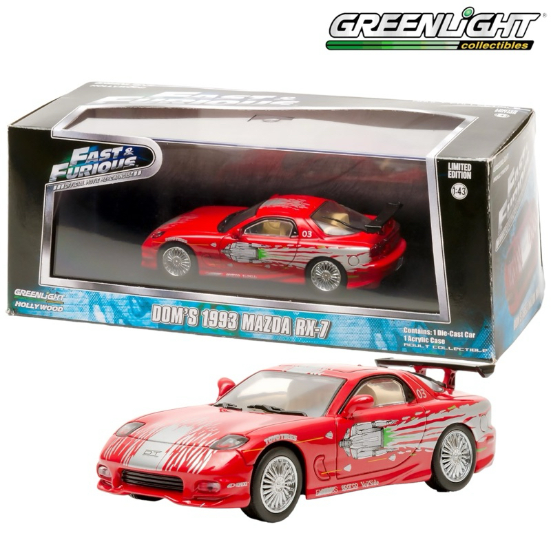 Greenlight | DOM'S 1993 MAZDA RX-7 Fast&Furious สเกล 1:43