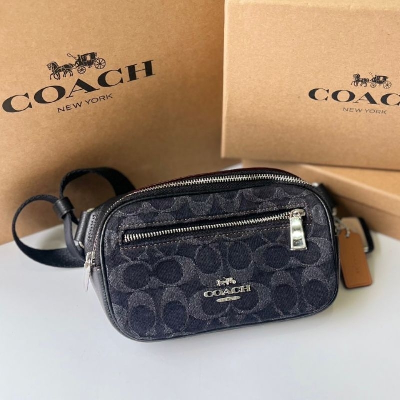 คาดอก Coach Mini Belt Bag In Signature Denim CQ186