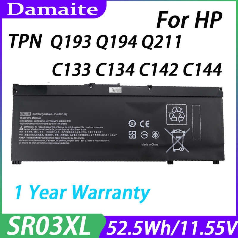 Damaite SR03XL Laptop Battery Para sa HP OMEN 15-CE 5-CX 15-DC 17-CB0052TX Q194 Pavilion Gaming