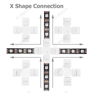 2 ชิ้น ตัวต่อไฟเส้น ตัวต่อไฟเส้น 5050 LED RGB ( LED Strip Connector) 2pcs 2/3/4 or 5 PIN I /L / T / X Shape connector