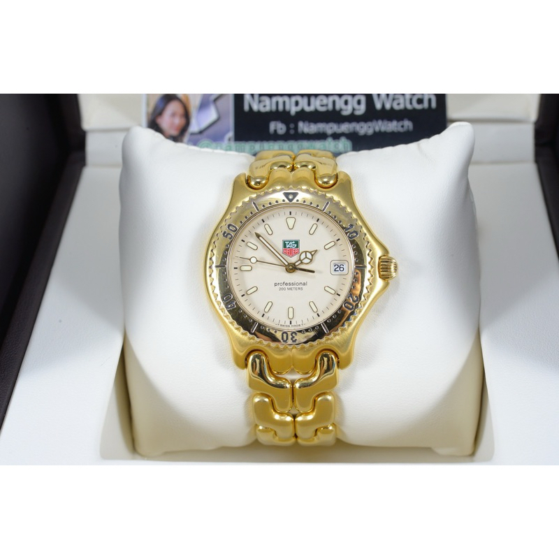 Tag Heuer แทค แท้ มือ2  Professional YellowGold18K Creamy King size38mm