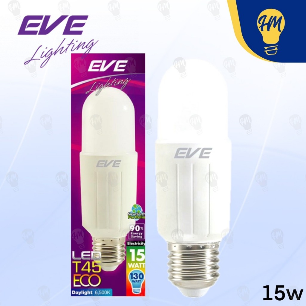 EVE หลอดไฟ LED ทรงแคปซูล 9W 15W แสงขาว/แสงวอร์ม (รุ่น T38 ECO)