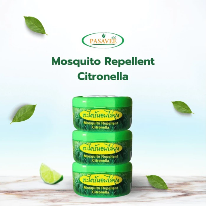 พัสวีเจลตะไคร้หอมไล่ยุง (3 ชิ้น) Pasavee Citronella Mosquito Repellent Gel 50g.
