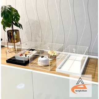 ราคาถูก ส่งไว กล่องครอบเค้กอะคริลิคใสขนาดกว้าง 16 ยาว 30 สูง…