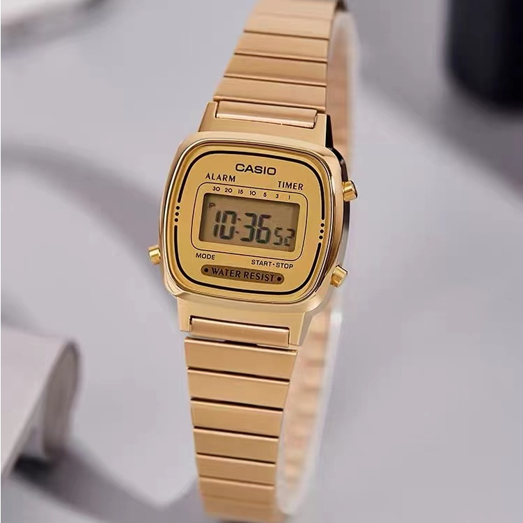 Ca sio Standard นาฬิกาข้อมือผู้หญิง สายสแตนเลส รุ่น LA670WGA มี 4สี