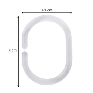 [แพ็ค12ชิ้น] FREEHOME ห่วงม่านห้องน้ำ ZIM HK-03 สีใส/ขาว ผลิ…