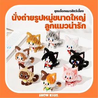 ตุ๊กตาการ์ตูนลูกแมว บล็อกตัวต่อ อนุภาคขนาดเล็ก ของเล่นเครื่องประดับ สร้างสรรค์ สําหรับเด็กผู้หญิง