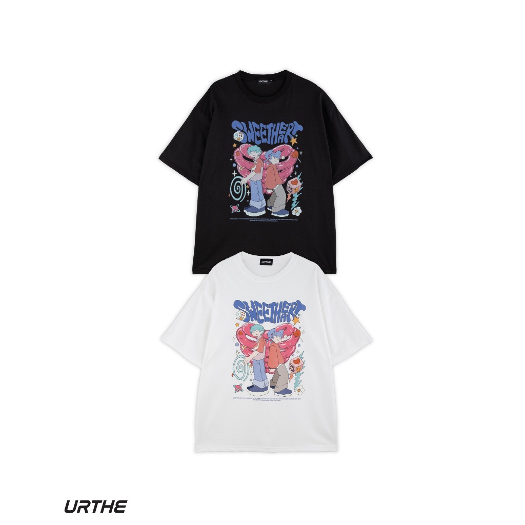 URTHE - เสื้อยืด Oversize สกรีนลาย รุ่น SWEETHEART
