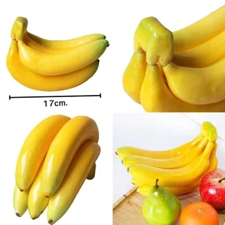 กล้วยปลอม ผลไม้ปลอม เหมือนจริง99% สีสดเหมือนจริง ใช้สำหรับตกแต่ง