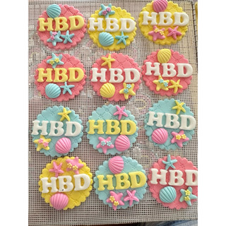 น้ำตาลแต่งเค้ก ป้าย HBD คละแบบ