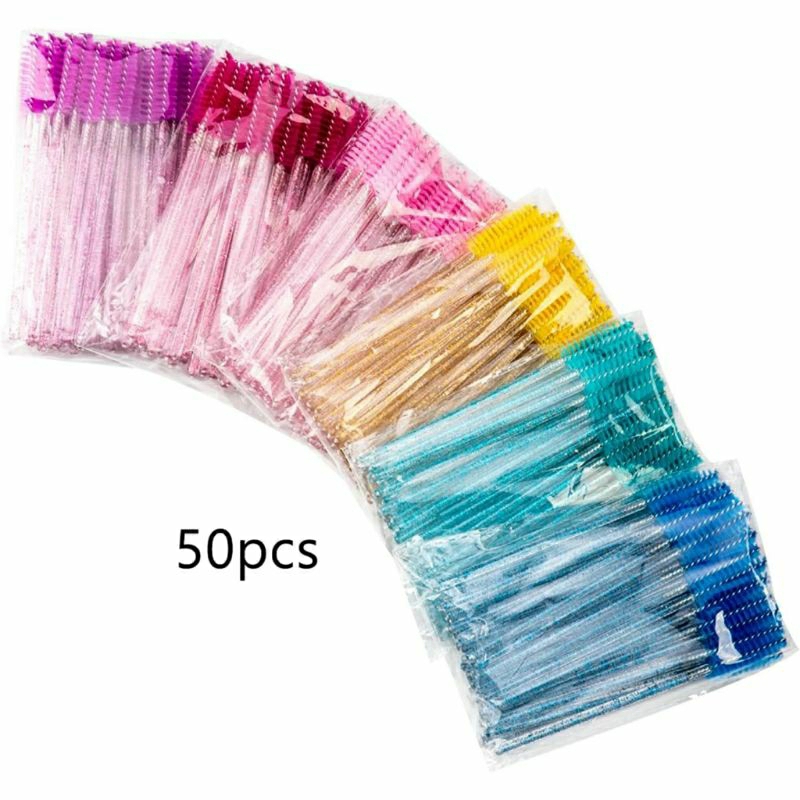 แปรงปัดขนตา ขนคิ้ว 50 ชิ้น/ซอง ใช้แล้วทิ้ง ขนนุ่ม จับถนัดมือ