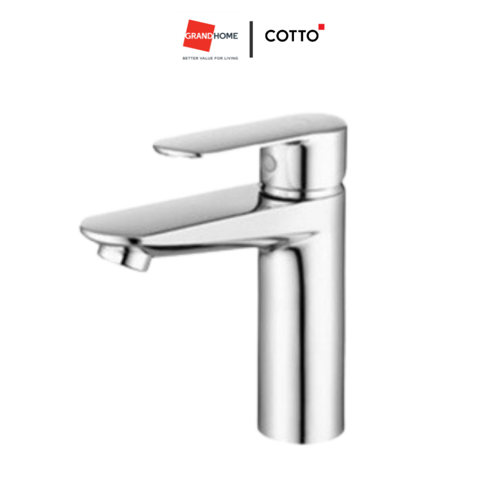 GRANDHOMEMART ก๊อกเดี่ยวอ่างล้างหน้า แบบก้านโยก แบรนด์ COTTO WALTZ CT1176A ก๊อกนํ้าเอนกประสงค์ ก๊อกน