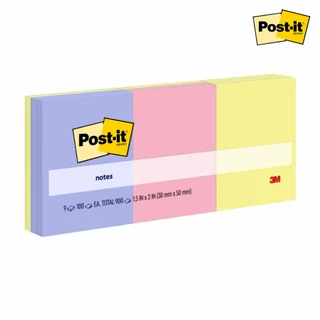 Post-it กระดาษโพสอิท กระดาษโน้ตกาวในตัว 1.5"x 2" รุ่น 653-9ASST (100 แผ่น / 9 เล่ม) Sticky Note [S24]