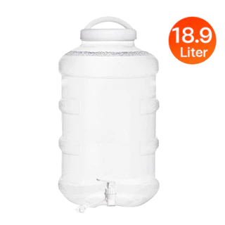 YCB ถังน้ำดื่ม 18.9 ลิตร สีขาว สีใส มีก๊อก พร้อมหูหิ้ว