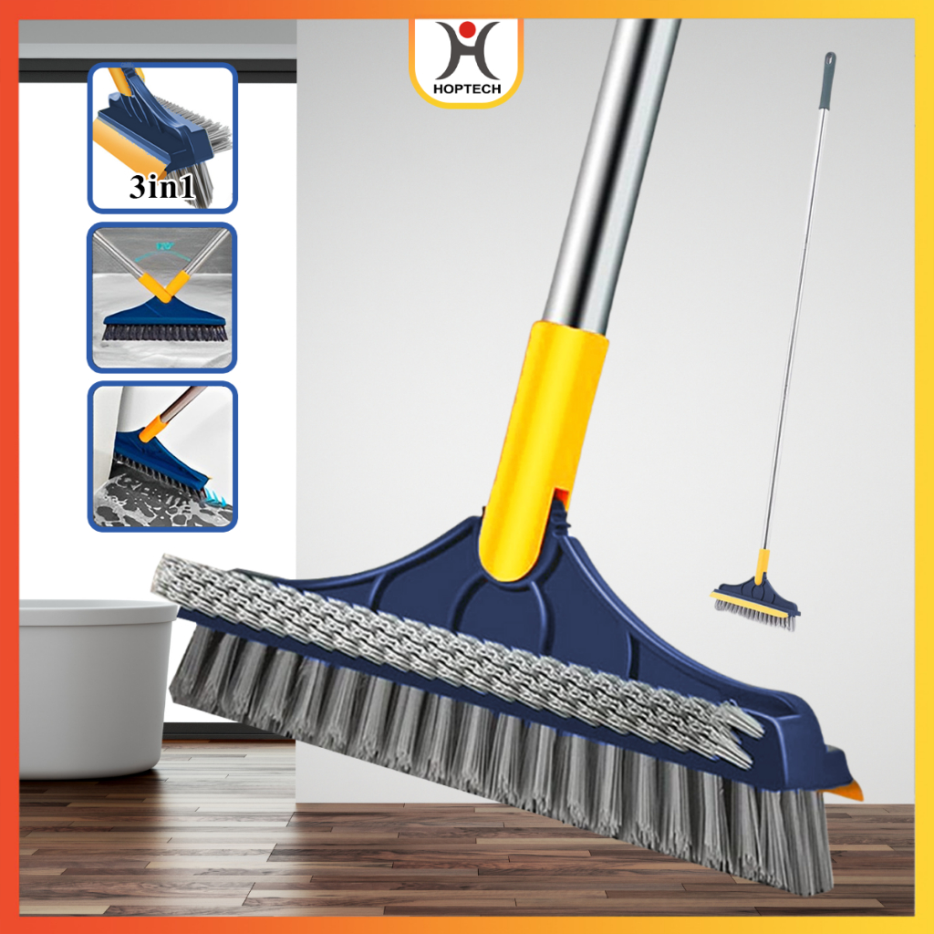 🔥[ราคาสุดคุ้ม  ถูกที่สุด]🔥แปรงถูพื้น 2 in1แปรงขัดพื้น แปรงทำความสะอาด ปาดน้ำ ขัดได้ทุกซอกทุกมุม ทนทานหมุนถอดได้