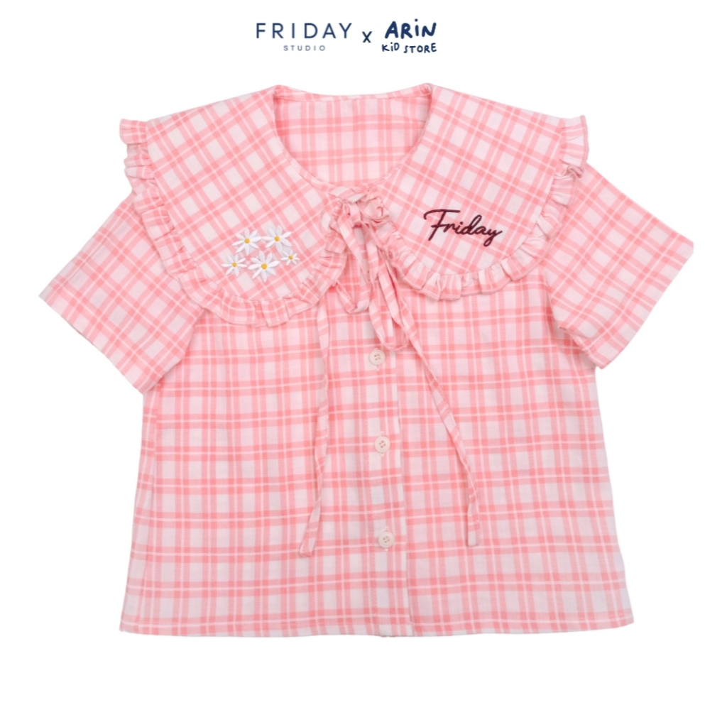 เสื้อเชิ๊ตคอปกระบายของลูกสาวรุ่น 9FA เสื้อคู่แม่ลูก พร้อมส่งค่าา