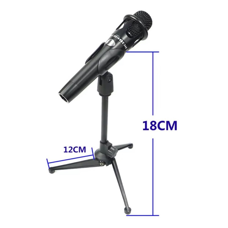 ขาตั้งไมโครโฟนสามขาแบบพับได้ MIC แท่นวางบนโต๊ะไมโครโฟนแบบหนีบ