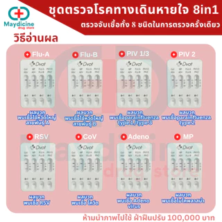 ชุดตรวจไข้หวัดใหญ่ RSV Flu A/B Covid Adeno virus MP Parainfluenza DVOT 8in1
