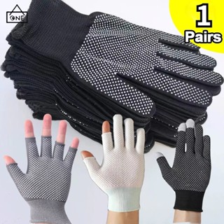 COD❤️ถุงมือไนล่อนแบบครึ่งนิ้วกันลื่นทนต่อการสึกหรอระบายอากาศ…