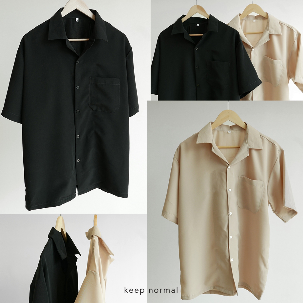 ทักแชทรับโค้ดลดเพิ่ม Short Sleeve Plain Shirt Keep normal เชิ้ตผู้ชายแขนสั้น
