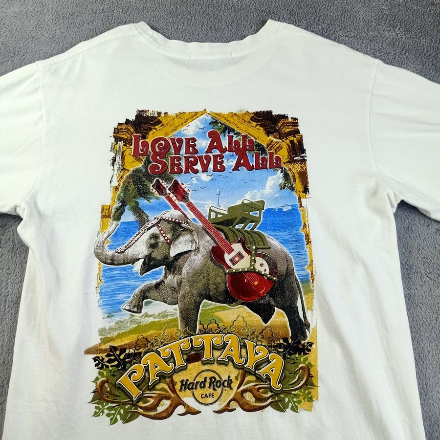 เสื้อยืด Hard Rock Café PATTAYA White City T-Shirt Sz M