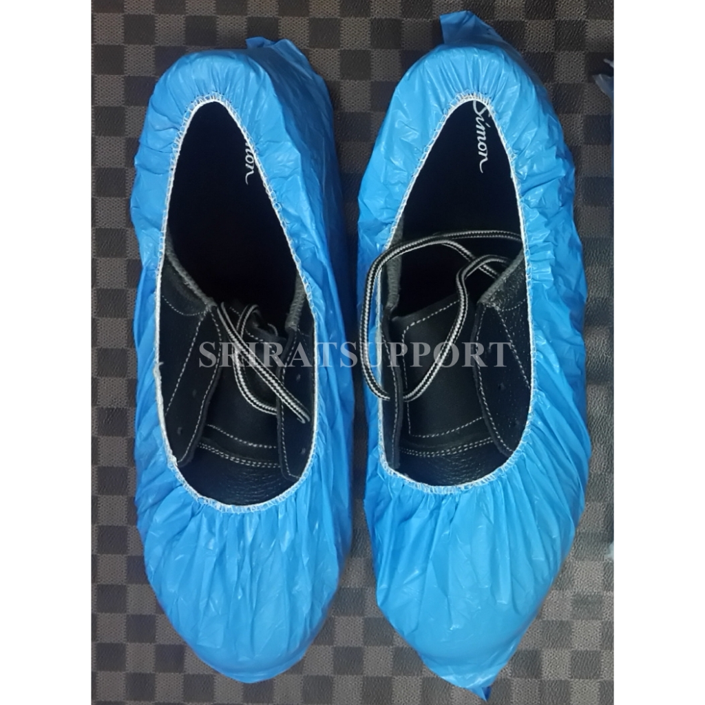 Shoe Cover Pe ถุงพลาสติกสีฟ้าหุ้มรองเท้าแบบหนา (แพ็ค 100ชิ้น)