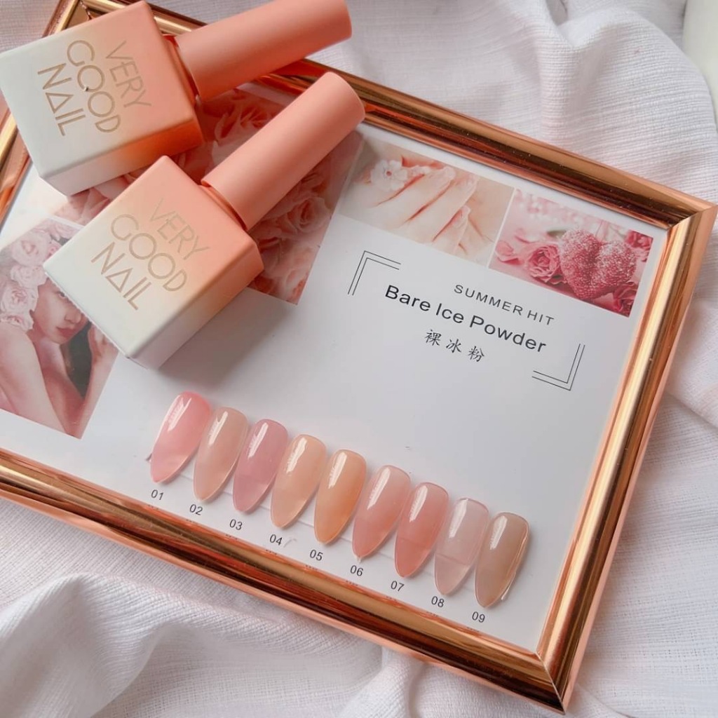 สีเจลยกเซต 9 สี โทนสีชมพูพีชไซหรับ สีสวย ทาง่าย เเถมชาร์จสี