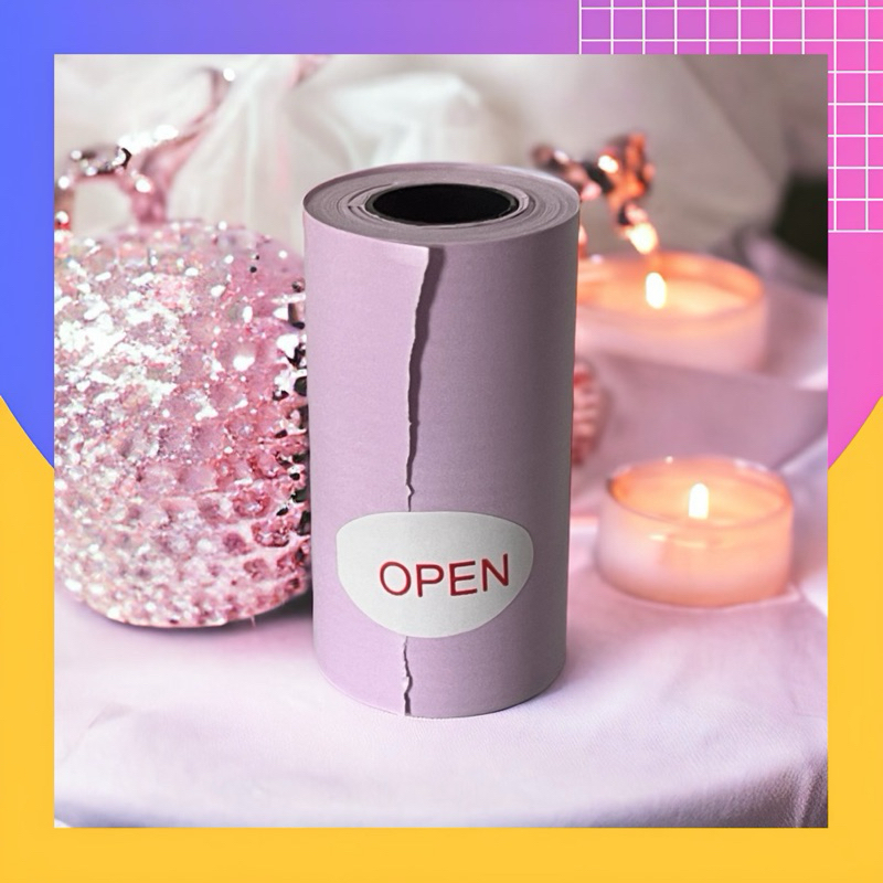 กระดาษความร้อนสี กระดาษเทอร์มอลสีกระดาษใบเสร็จอย่างย่อสี  Thermal Paper สลิปใบเสร็จ (ขนาด 57x30mm.)