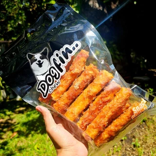 Dogfin (ด็อกฟิน) ครั้นชี่แท่งใหญ่คลุกไก่ / ไก่+ตับ ขนมสำหรับน้องหมาทุกสายพันธุ์