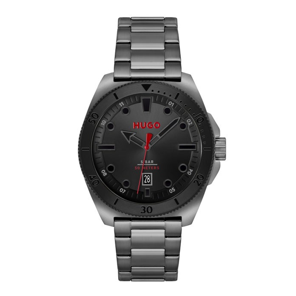 HUGO BOSS นาฬิกาผู้ชาย VISIT รุ่น HB1530306 สายสเเตนเลส สีเทา 44มม.
