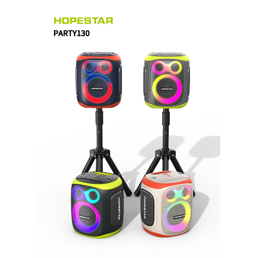 Hopestar Party130 ลำโพงบลูทูธ 120 วัตต์ พร้อมไมค์ลอย2อัน ลำโพง3 ดอก ปรับเบสได้ 3โหมด รุ่นใหม่2024