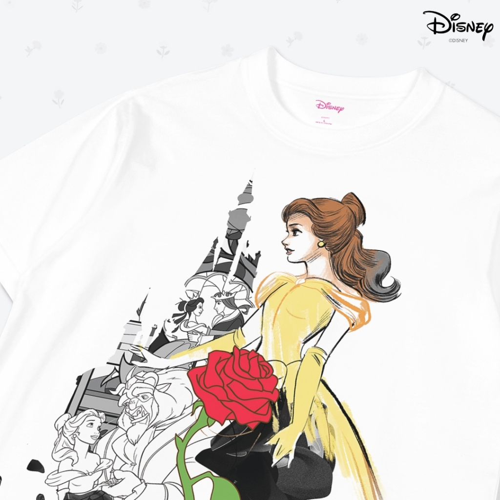 Power 7 Shop เสื้อยืดการ์ตูน "Beauty and the Beast" ลิขสิทธ์แท้ DISNEY(TMX-078) — صورة 4